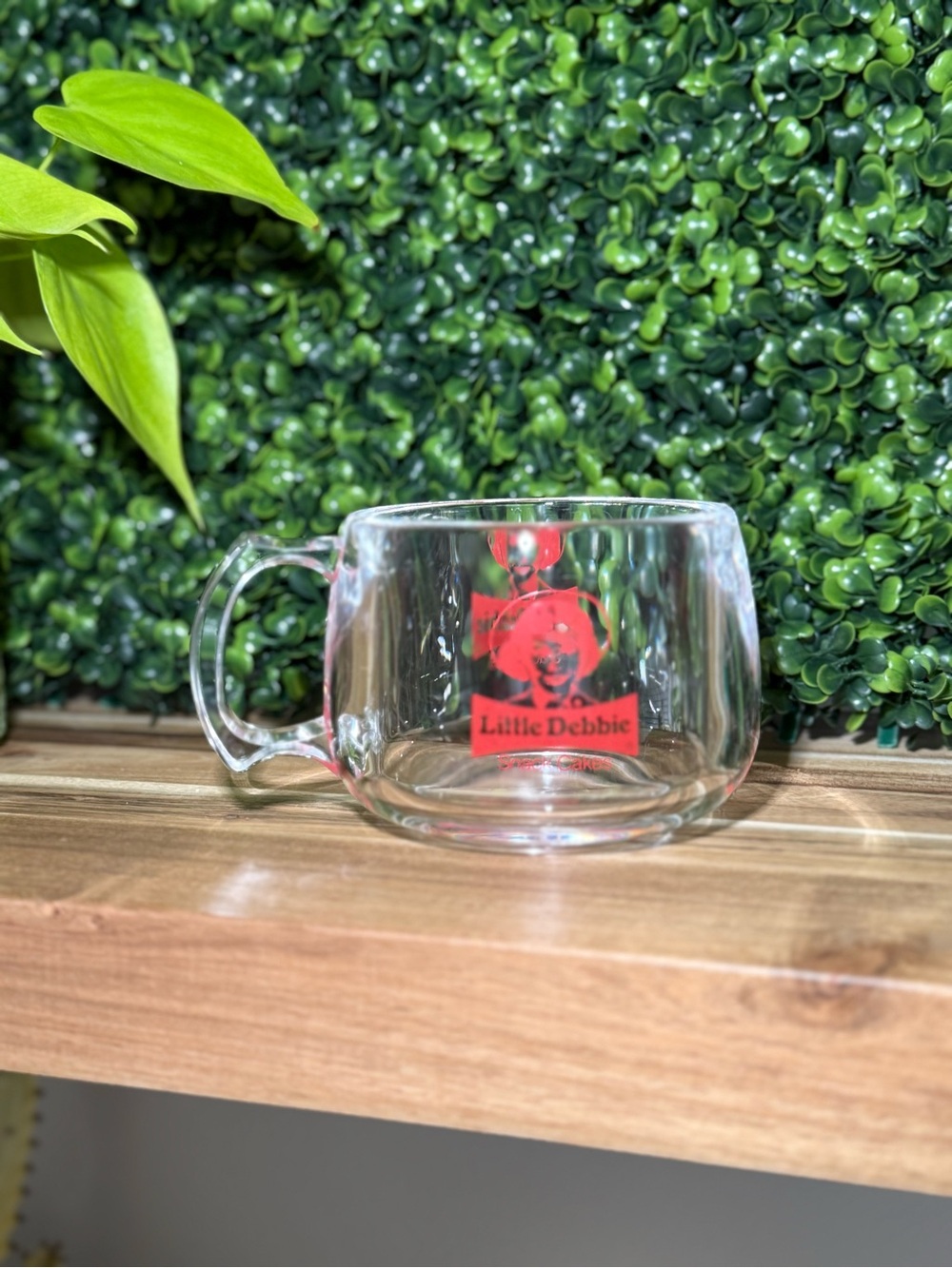 Clear Glass Mug - Red Logo